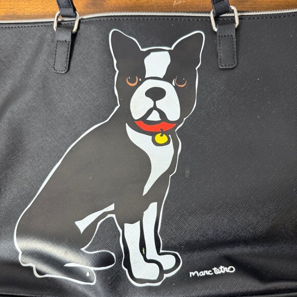 Marc Tetro Black Large Tote with Boston Terrier Dog Featured - Picture 11 of 12
